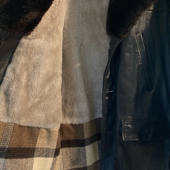 Faux Fur Lined Leather Jacket - Picture 2 of 4